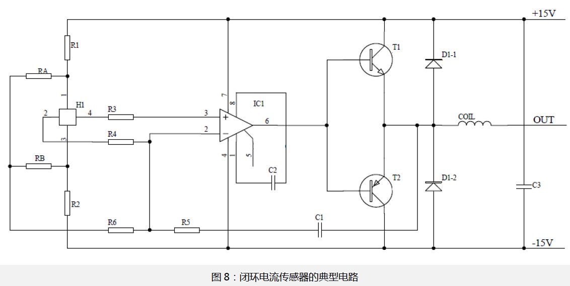 图8：闭环电流传感器的典型电路